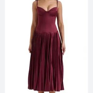 House of cb Beau corset pleated dress